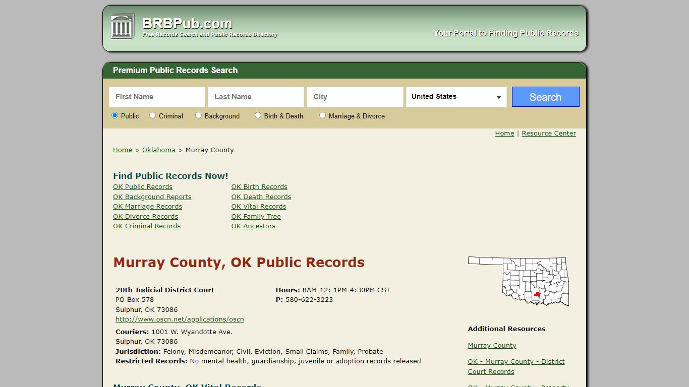 Murray County Public Records | Search Oklahoma Government Databases